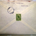 Kirjattuk. Leppävirta 20.3.45 Lisäp. 31/2/2.75 violetti(92) - pikkukuva 2