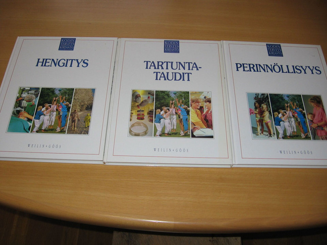 3 kodin terveyskirjaston kirjaa, mm. hengitys