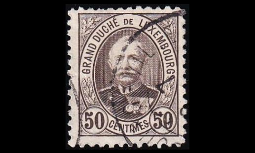 Luxemburg 63D o Suurherttua Adolf 50 C (11½:11) (1891)