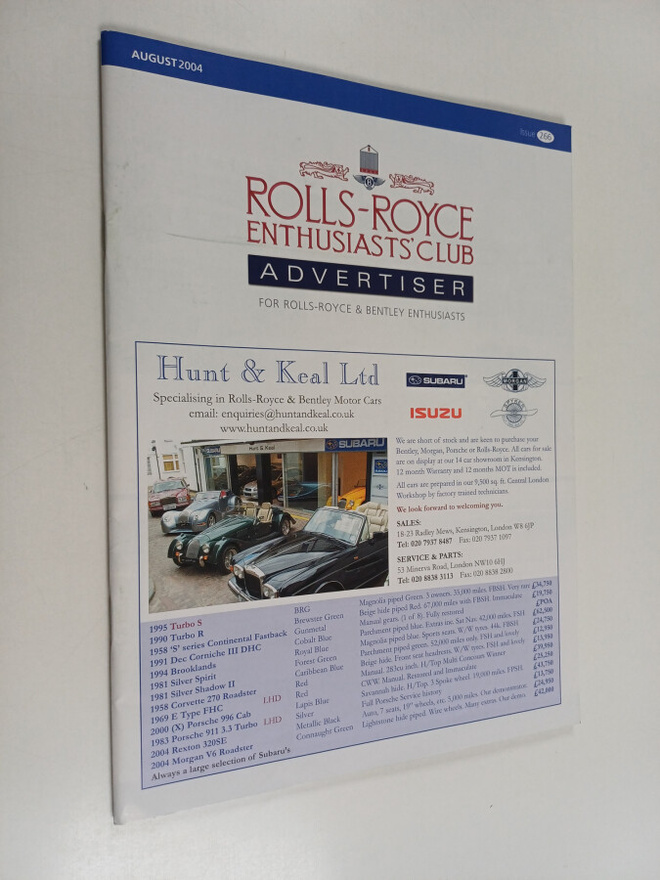 Rolls-Royce enthusiasts' club advertiser for Rolls-Royce ...