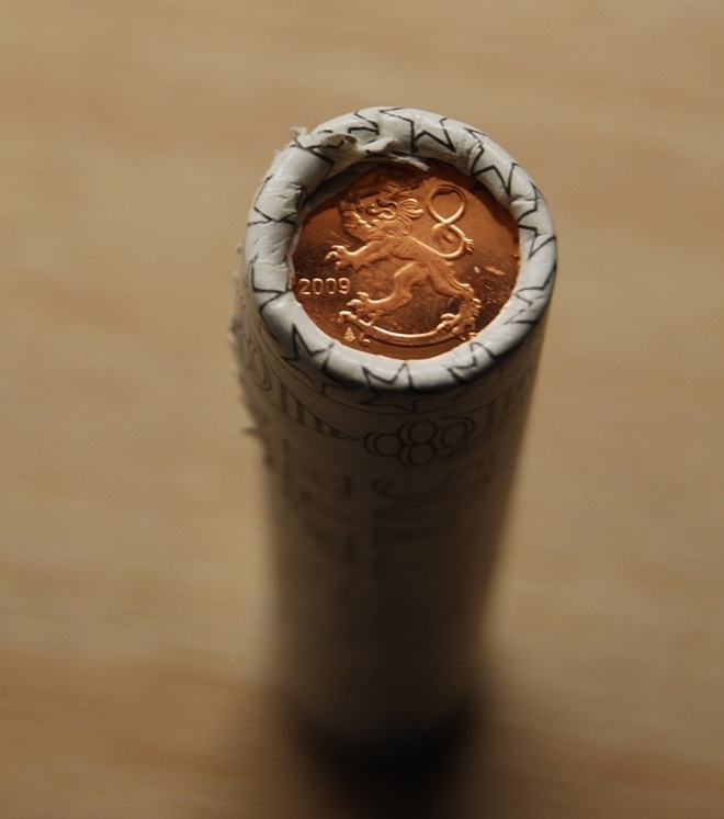 Suomen rahapaja Rulla 50 x 1 cent vuosi 2009,UNC