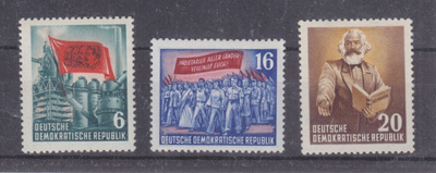 DDR 1952 Mi 344-348 väliltä **