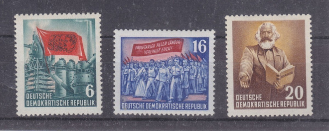 DDR 1952 Mi 344-348 väliltä **