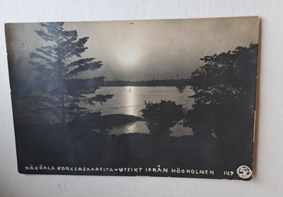Helsinki, näköala Korkeasaarelta , kulkenut 1922