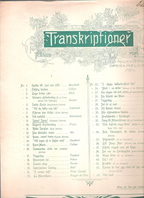 Transkriptioner för Piano 11 kpl. 120-vuotiaat.