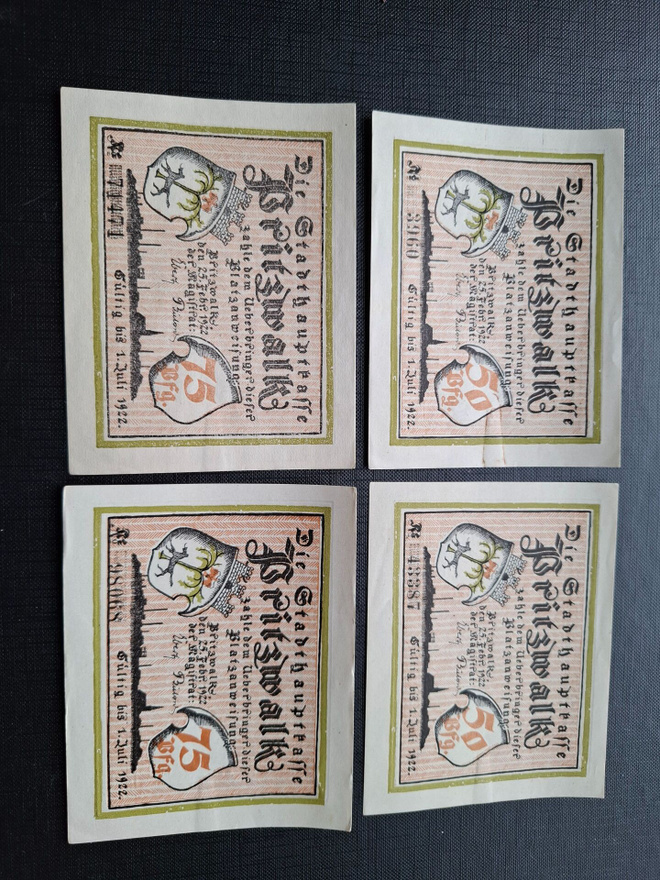 Saksa Britzwalk 4 seteliä 1922