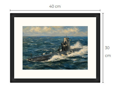 Uusi Sukellusvene art print kehystetty 30 cm x 40 cm