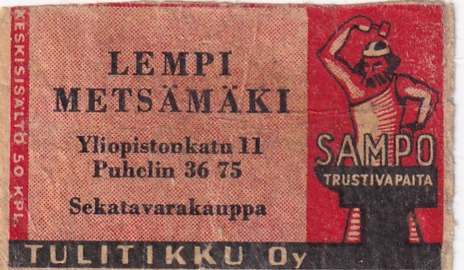 Lempi Metsämäki, Yliopistonkatu 11,   Sampo,      7/13