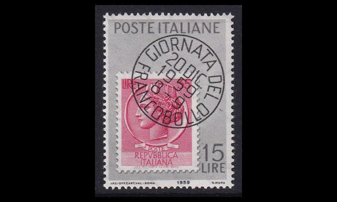 Italia 1057 ** Postimerkin päivä (1959)