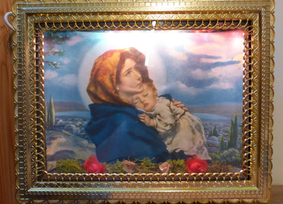 TAULU valolla uskonto aihe Madonna Jeesus