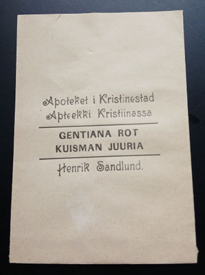 Apteekki Henrik Sandlund Kristiinank. Kuisman juuria