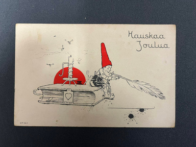 Tonttu vuolee sulkakynää