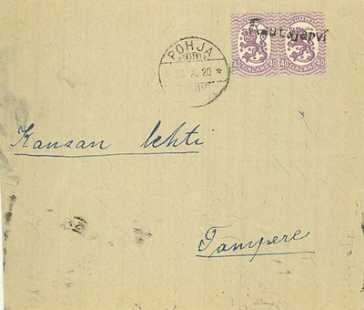 Rautajärvi rivileima kirje POHJA 1920