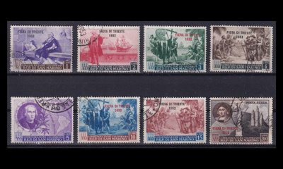 San Marino 477-84 o Kolumbus Tiest messut päällep. (1952)