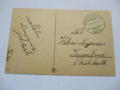 1929 Kavantsaari kortilla