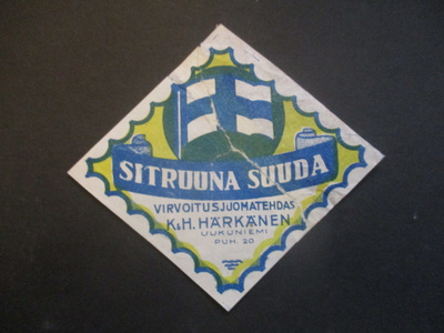 VANHA JUOMAETIKETTI - SITRUUNA SUUDA UUKUNIEM (AB17)