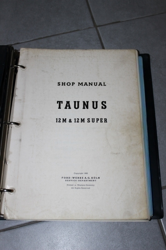 Ford Taunus 12M tehtaan korjauskirja