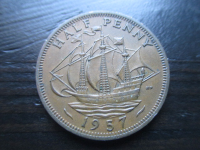 Englanti Half penny 1957