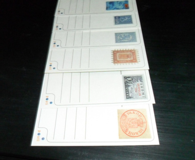 POSTIMERKKI 150V.POSTIKORTIT NO 1-6.VALMIIKSI MAKSETUT**6KPL