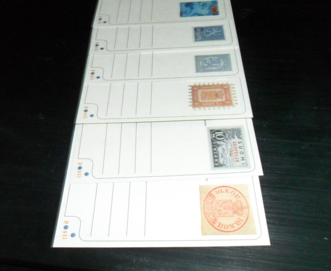 POSTIMERKKI 150V.POSTIKORTIT NO 1-6.VALMIIKSI MAKSETUT**6KPL