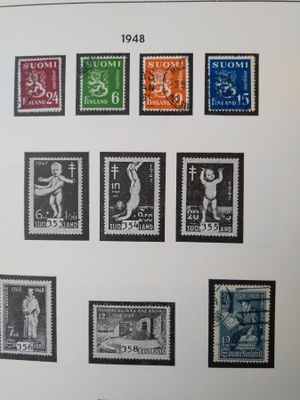 1948 Suomi postimerkki 5 kpl