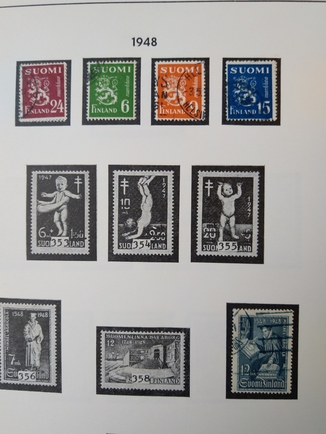 1948 Suomi postimerkki 5 kpl