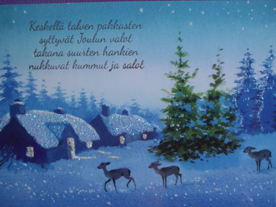 Talojen pihalla peuroja
