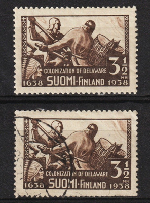 1938 Delawaren 300v muisto postimerkki leimattuna ja **