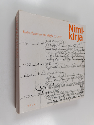 Kalevalaseuran vuosikirja 52 - 1972 : Nimikirja