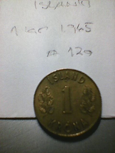 Islanti 1 kruunu 1965, km#12a