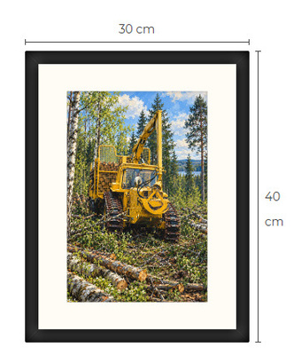 Uusi BM Volvo metsäkone traktori art print 30 cm x 40 cm