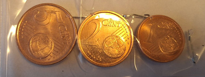 Eurokolikot San Marino 1sn, 2sn ja 5sn 2004.