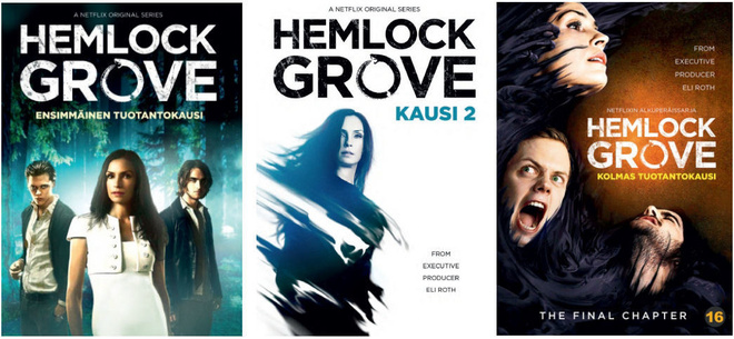 HEMLOCK GROVE kaudet 1, 2 ja 3 - DVD boxit  [Original suomi]