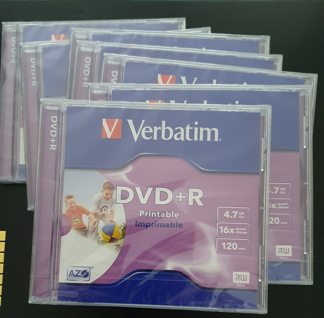 7 KPL DVD+R  ROMPPUJA, VERBATIM,
