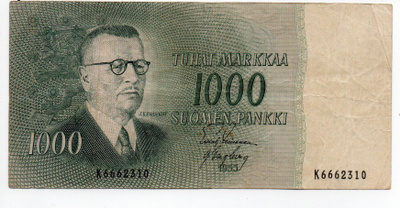 1000 Markkaa 1955