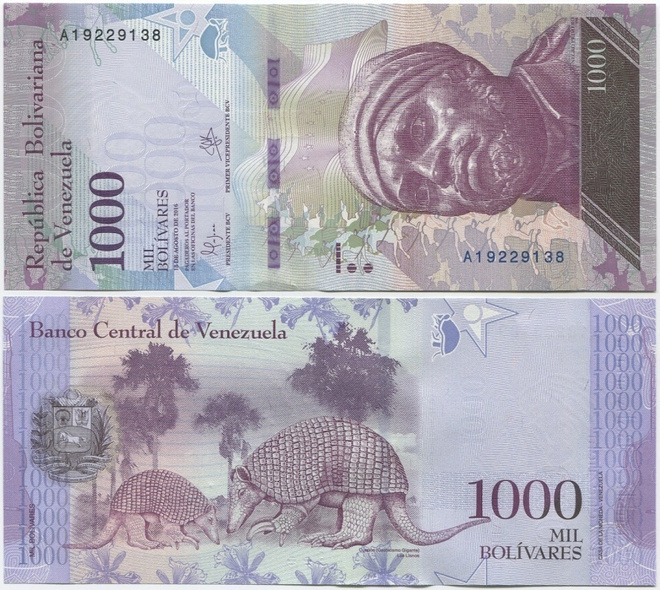 Venezuela 1000 Bolivares 2016 (2017) UNC uusi sarja