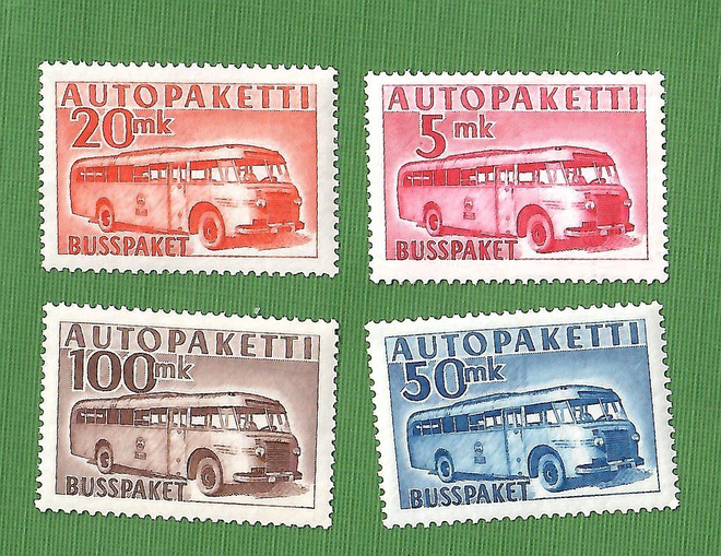 Autopakettimerkit" 1952-1958 Lape-hinta 50,00e sarja (Loo)