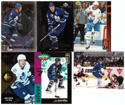 6 x MATS SUNDIN Maple Leafs, Erikois/Parallel Kortteja