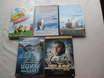 5 KPL DVD ELOKUVAA 1 niistä on dokumentti