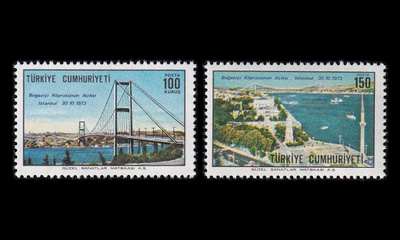 Turkki 2305-6 ** Bosporin sillan avaaminen (1973)