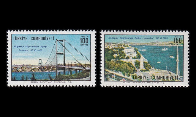 Turkki 2305-6 ** Bosporin sillan avaaminen (1973)