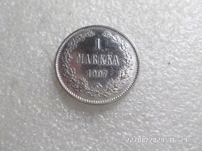1  mk  1907  hopeaa   kulkematon kl 9-10.