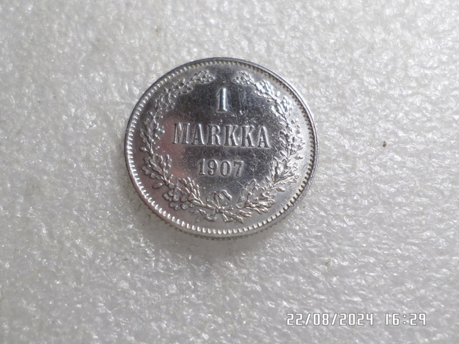 1  mk  1907  hopeaa   kulkematon kl 9-10.