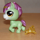 LITTLEST PET SHOP vihreä "Rhodes" HEVONEN, PONI + amuletti - pikkukuva 2
