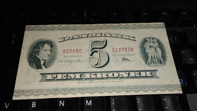 Danmark Tanska 5 kroner 1959 P42 VF-