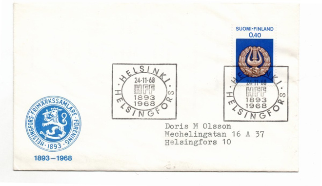 Helsinki:  HFF  1893-1968 (erikoisleima 24.11.1968)