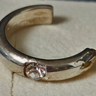 Minimalist Silver Tone Hoop Earrings with Crystal Rhinestone - pikkukuva 4