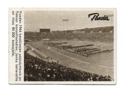 Panda. Purkkakuva. Tokio Kansallisstadion.
