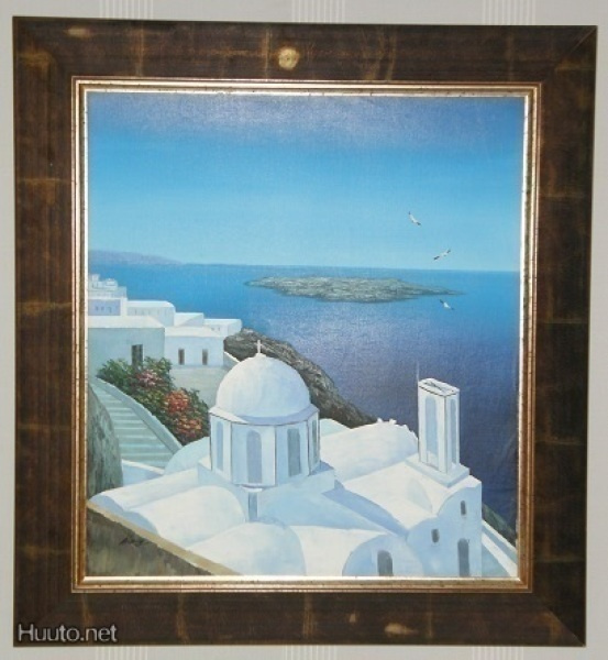 Maalaus Kreikkalainen Maisema "Santorini" 70 x 76 cm