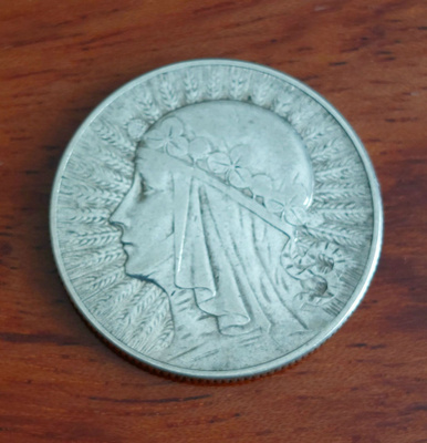2 kpl Puolan 5 zloty hopeakolikkoja